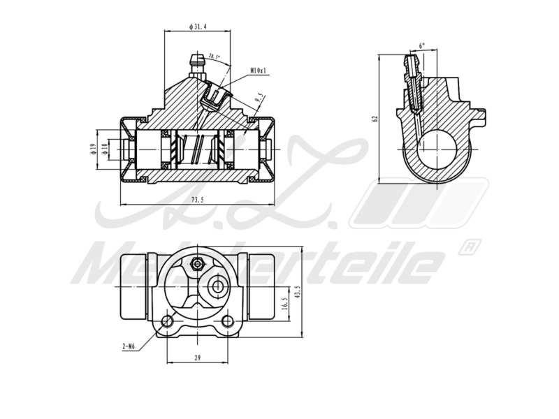 A.Z. Meisterteile AZMT-44-111-1138 Циліндр гальмівний, колесний AZMT441111138: Купити в Україні - Добра ціна на EXIST.UA!