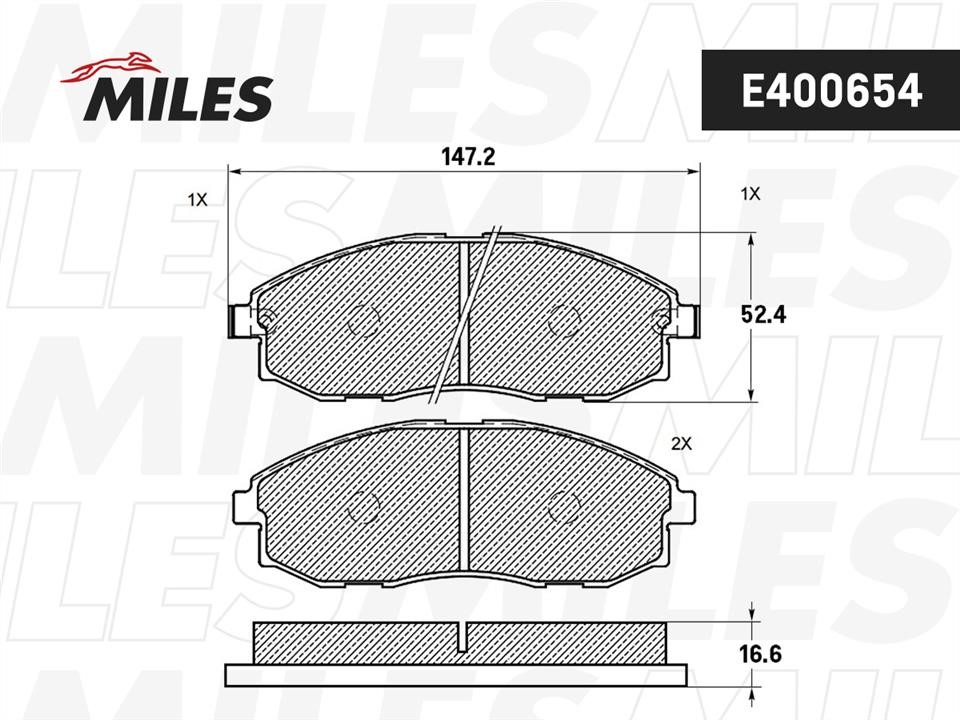 Miles E400654 Гальмівні колодки, комплект E400654: Купити в Україні - Добра ціна на EXIST.UA!
