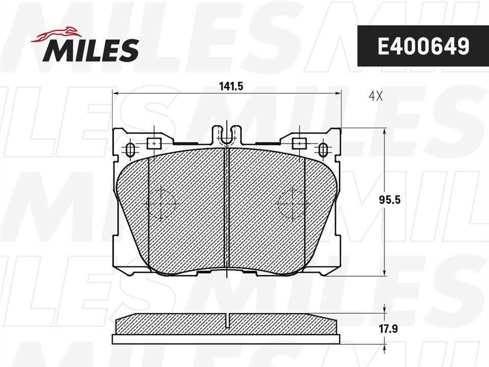 Miles E400649 Гальмівні колодки, комплект E400649: Купити в Україні - Добра ціна на EXIST.UA!