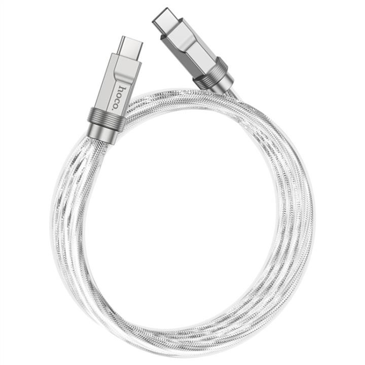 Кабель Hoco U113 Solid 100W silicone charging data cable Type-C to Type-C Silver Hoco 6931474790101