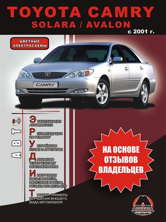 Монолит 967-874-689-1 Інструкція з експлуатації та технічні характеристики Toyota Camry / Solara / Avalon (Тойота Камрі / Солара / Авалон). Моделі з 2001 року випуску, обладнані бензиновими двигунами 9678746891: Приваблива ціна - Купити в Україні на EXIST.UA!