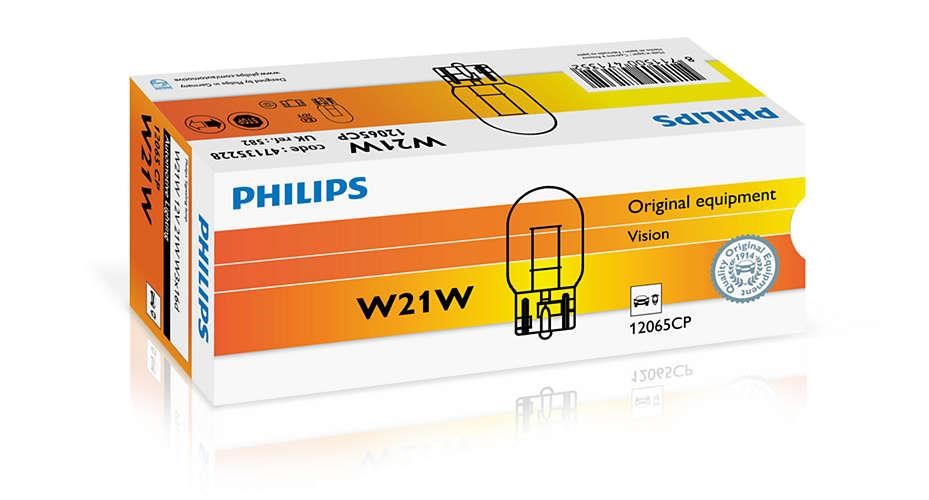 Philips 12065CP Лампа розжарювання W21W 12V 21W 12065CP: Приваблива ціна - Купити в Україні на EXIST.UA!