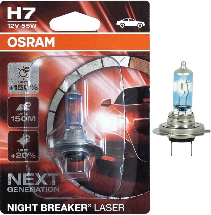 Osram 64210NL-01B Лампа галогенна Osram Night Breaker Laser +150% 12В H7 55Вт +150% 64210NL01B: Приваблива ціна - Купити в Україні на EXIST.UA!
