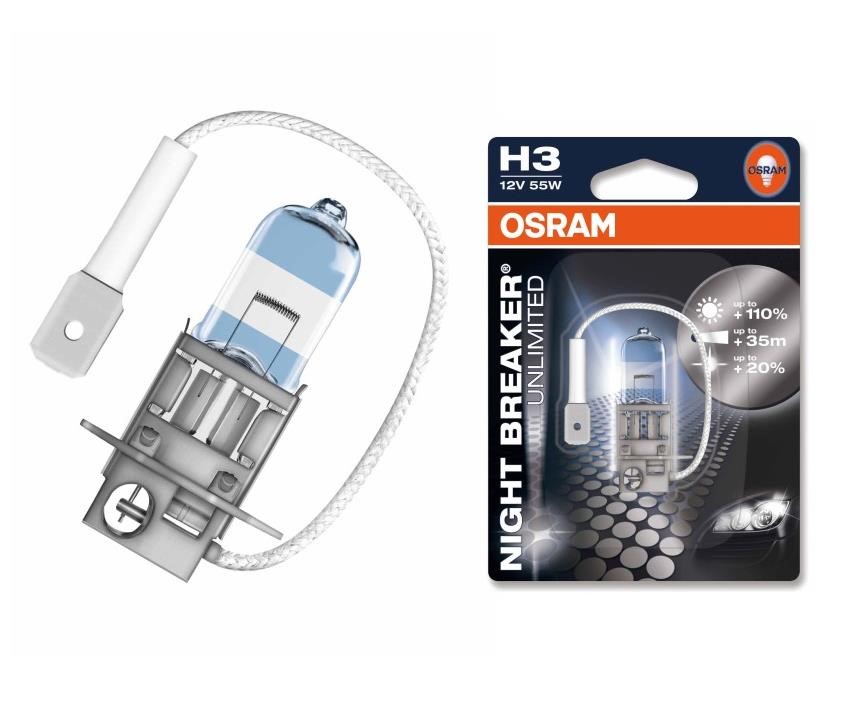 Osram 64151NBU Лампа галогенна Osram Night Breaker Unlimited +110% 12В H3 55Вт +110% 64151NBU: Купити в Україні - Добра ціна на EXIST.UA!