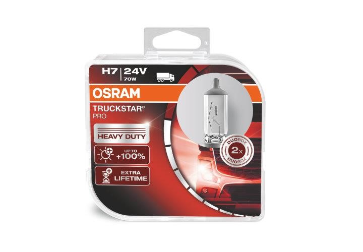 Лампа галогенна Osram Truckstar Pro +100% 24В H7 70Вт +100% Osram 64215TSP-HCB