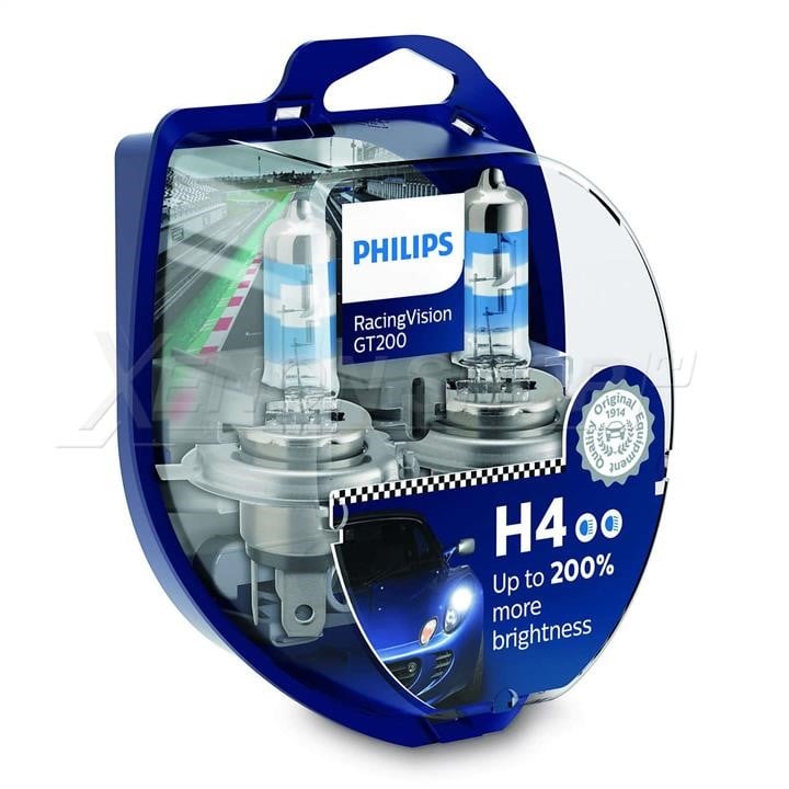Philips 12342RGTS2 Лампа галогенна Philips Racingvision Gt200 +200% 12В H4 60/55Вт +200% 12342RGTS2: Приваблива ціна - Купити в Україні на EXIST.UA!