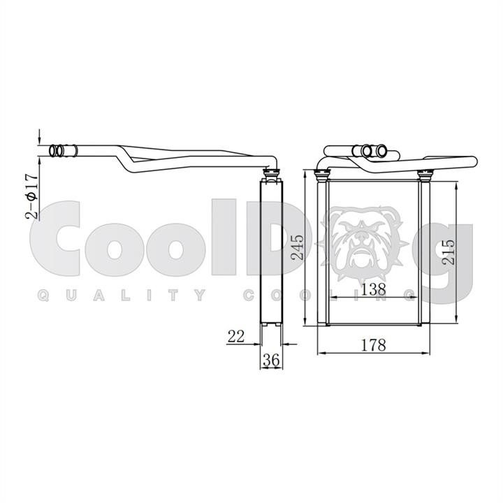 CoolDog CLD6003 Радіатор опалювача салону CLD6003: Приваблива ціна - Купити в Україні на EXIST.UA!
