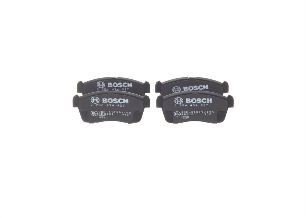 Bosch 0 986 494 927 Гальмівні колодки, комплект 0986494927: Приваблива ціна - Купити в Україні на EXIST.UA!