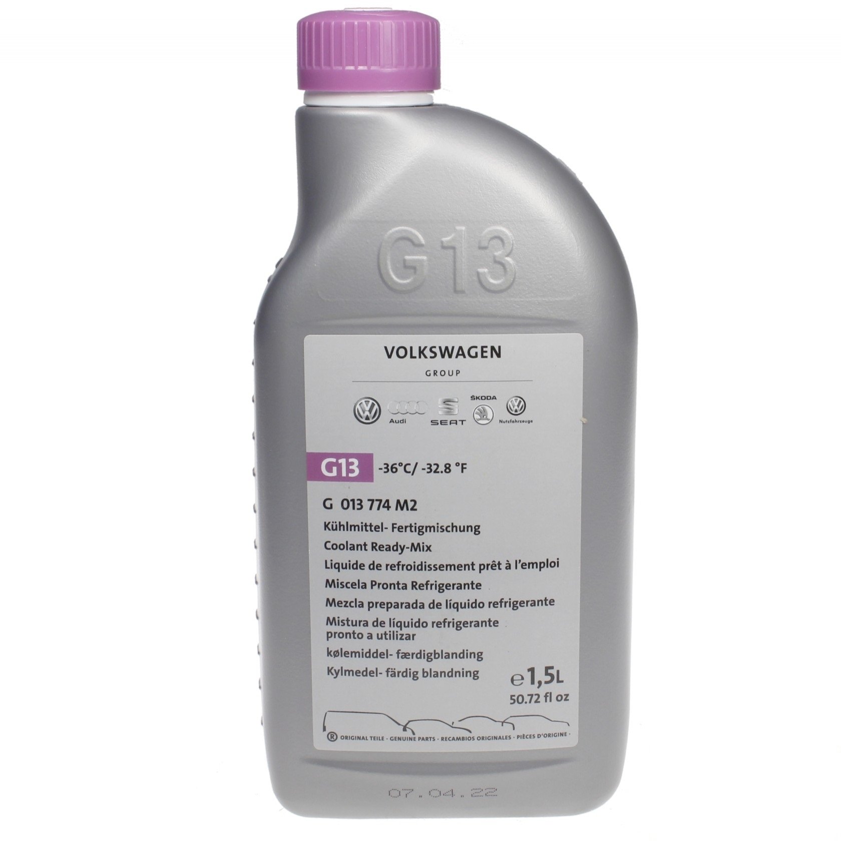 VAG G01 377 4M2 Антифриз Coolant Ready-Mix G13, -36°C, рожевий, 1,5 л G013774M2: Приваблива ціна - Купити в Україні на EXIST.UA!
