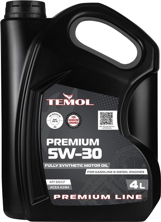 TEMOL T-P5W30-4L Моторна олива TEMOL Premium 5W-30, 4л TP5W304L: Купити в Україні - Добра ціна на EXIST.UA!