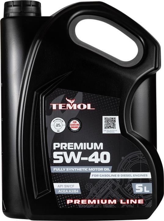 TEMOL T-P5W40-5L Моторна олива TEMOL Premium 5W-40, 5л TP5W405L: Купити в Україні - Добра ціна на EXIST.UA!