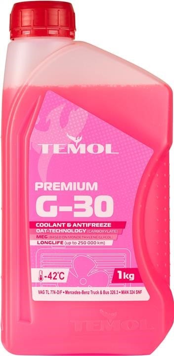 TEMOL T-APG-30-1KG Антифриз TEMOL PREMIUM G-30 G12+ рожевий, готовий до застосування -39, 1л TAPG301KG: Купити в Україні - Добра ціна на EXIST.UA!