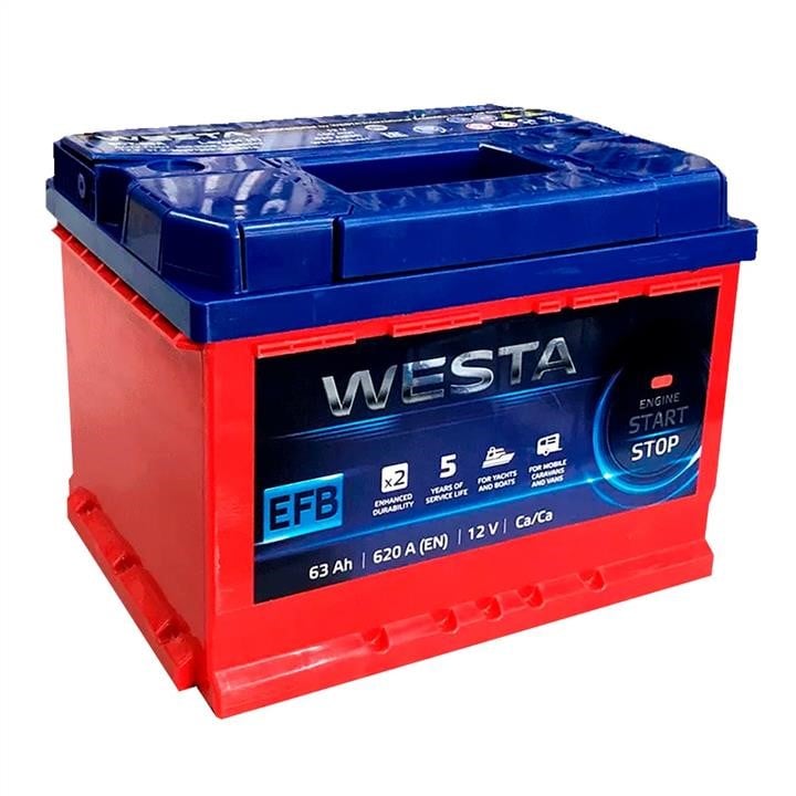 Westa WEFB6301LB2 Акумулятор WESTA 6CT-63 EFB Start-Stop 12В 63Ач 620(EN) L+ WEFB6301LB2: Приваблива ціна - Купити в Україні на EXIST.UA!