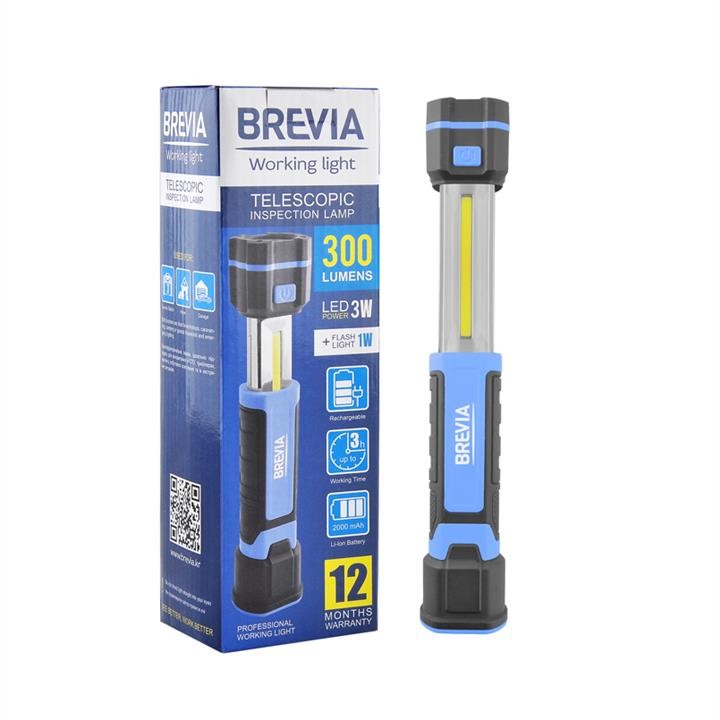 Brevia 11340 Телескопічна інспекційна лампа Brevia LED 3W COB+1W LED 300lm 2000mAh, microUSB 11340: Купити в Україні - Добра ціна на EXIST.UA!