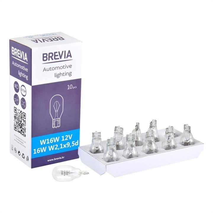 Brevia 12333C Лампа розжарювання Brevia W16W 12V 16W W2,1x9,5d CP, 10шт 12333C: Купити в Україні - Добра ціна на EXIST.UA!