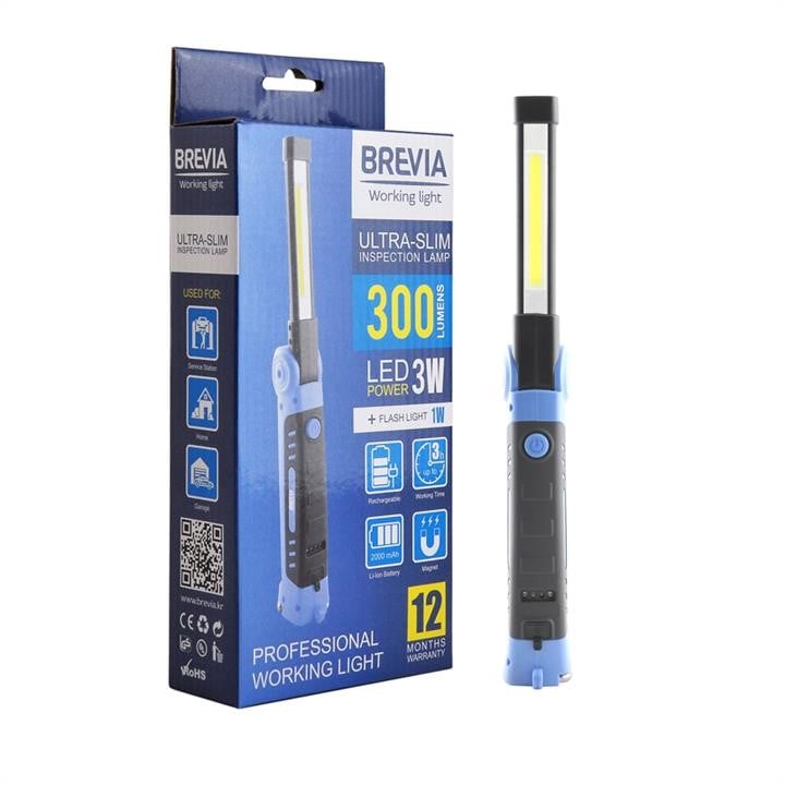 Brevia 11360 Ліхтар інспекційний Brevia LED Ultra-slim 3W COB+1W LED 300lm, 2000mAh, microUSB 11360: Купити в Україні - Добра ціна на EXIST.UA!