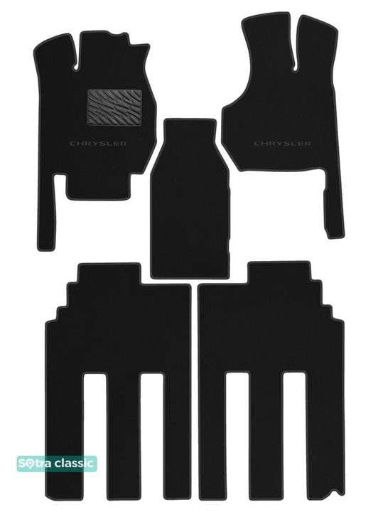90949GDBLACK Sotra Коврики салона Sotra двухслойные Classic черные для Chrysler Grand Voyager (mkIV)(1-2 ряд) 2000-2007, комплект