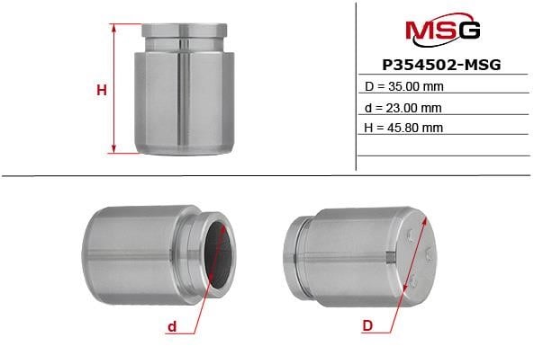 MSG P354502-MSG Поршень гальмівного супорту P354502MSG: Купити в Україні - Добра ціна на EXIST.UA!