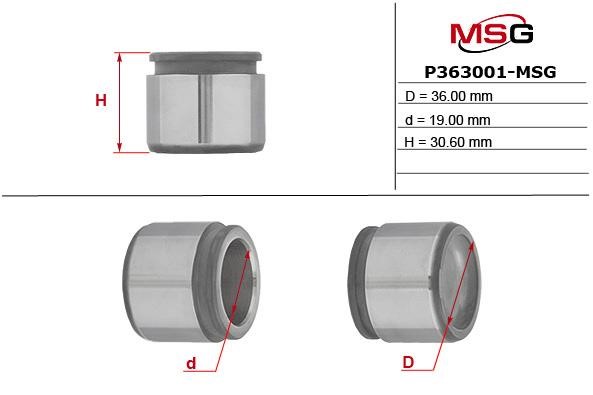 MSG P363001-MSG Поршень гальмівного супорту P363001MSG: Приваблива ціна - Купити в Україні на EXIST.UA!