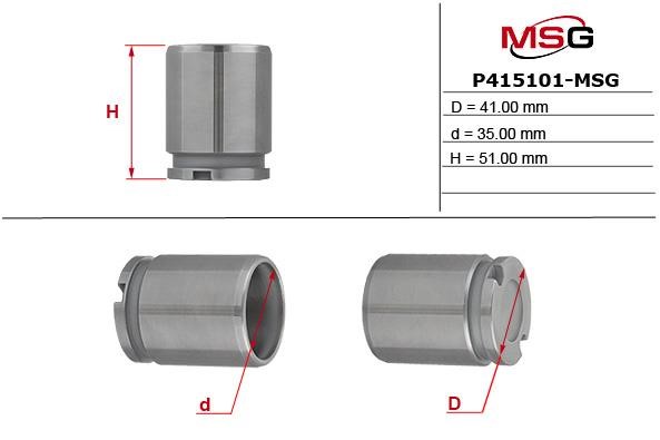 MSG P415101-MSG Поршень гальмівного супорту P415101MSG: Приваблива ціна - Купити в Україні на EXIST.UA!