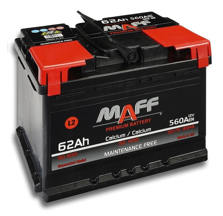 Maff 562 E0 Батарея акумуляторна MAFF 6СТ-62 12В 62Ач 560A(EN) R+ 562E0: Купити в Україні - Добра ціна на EXIST.UA!