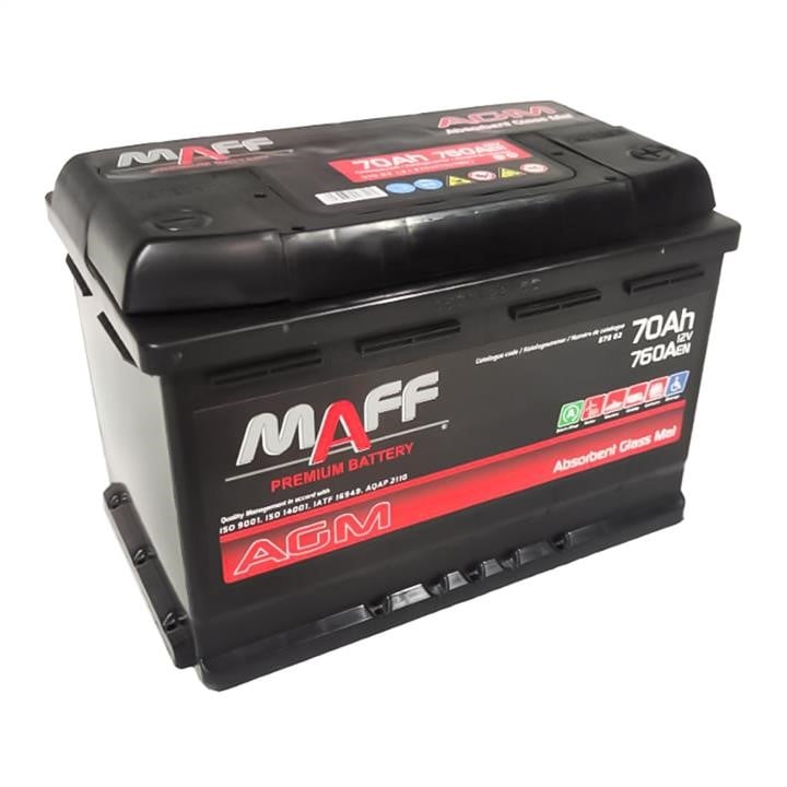 Maff 570 02 Батарея акумуляторна MAFF Start-Stop AGM 6СТ-70 12В 70Ач 760A(EN) R+ 57002: Купити в Україні - Добра ціна на EXIST.UA!