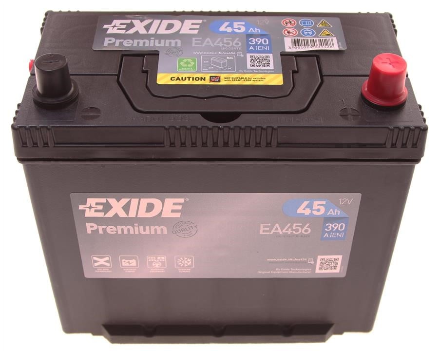 Exide EA456 Акумулятор Exide Premium 12В 45Ач 390А(EN) R+ EA456: Приваблива ціна - Купити в Україні на EXIST.UA!