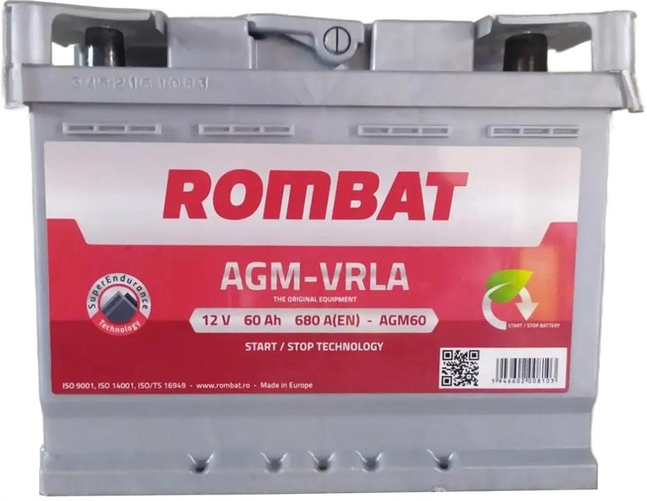 ROMBAT AGM60 Акумулятор Rombat AGM Start-Stop 12В 60Аг 680А(EN) R+ AGM60: Купити в Україні - Добра ціна на EXIST.UA!