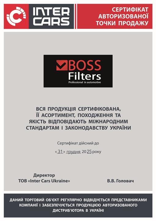 Повітряний фільтр Boss Filters BS01-019