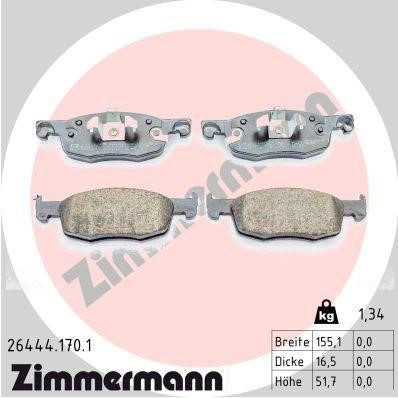 Otto Zimmermann 26444.170.1 Гальмівні колодки, комплект 264441701: Купити в Україні - Добра ціна на EXIST.UA!