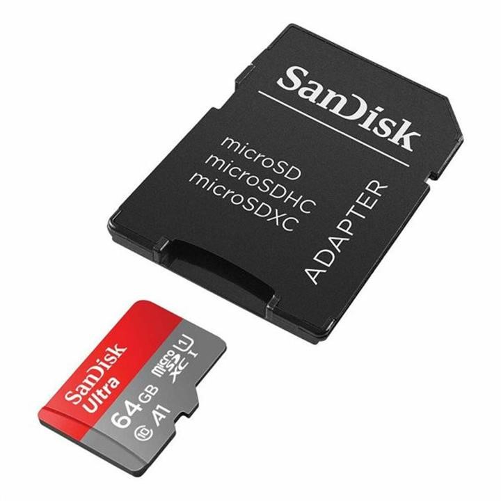 MicroSDXC (UHS-1) SanDisk Ultra 64Gb class 10 A1 (140Mb&#x2F;s) (adapter SD) Sandisk SDSQUAB-064G-GN6MA