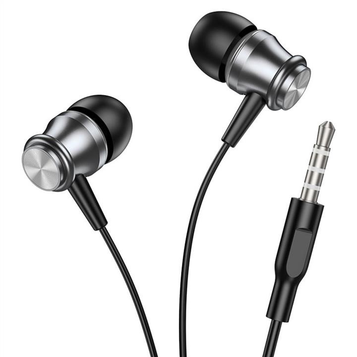 Borofone Навушники Borofone BM75 Platinum metal universal earphones with microphone Metal Gray – ціна