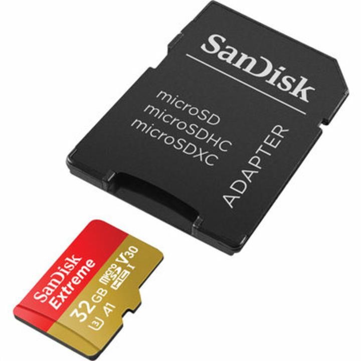 Sandisk SDSQXAF-032G-GN6AA MicroSDHC (UHS-1 U3) SanDisk Extreme Action A1 32Gb Class 10 V30 (R100Mb/s, W60Mb/s) (adapter SD) SDSQXAF032GGN6AA: Купити в Україні - Добра ціна на EXIST.UA!