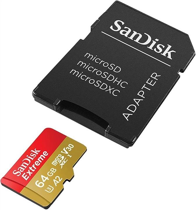 Sandisk SDSQXAH-064G-GN6MA MicroSDXC (UHS-1 U3) SanDisk Extreme A2 64Gb class 10 V30 (R170MB/s,W80MB/s) (adapter SD) SDSQXAH064GGN6MA: Купити в Україні - Добра ціна на EXIST.UA!