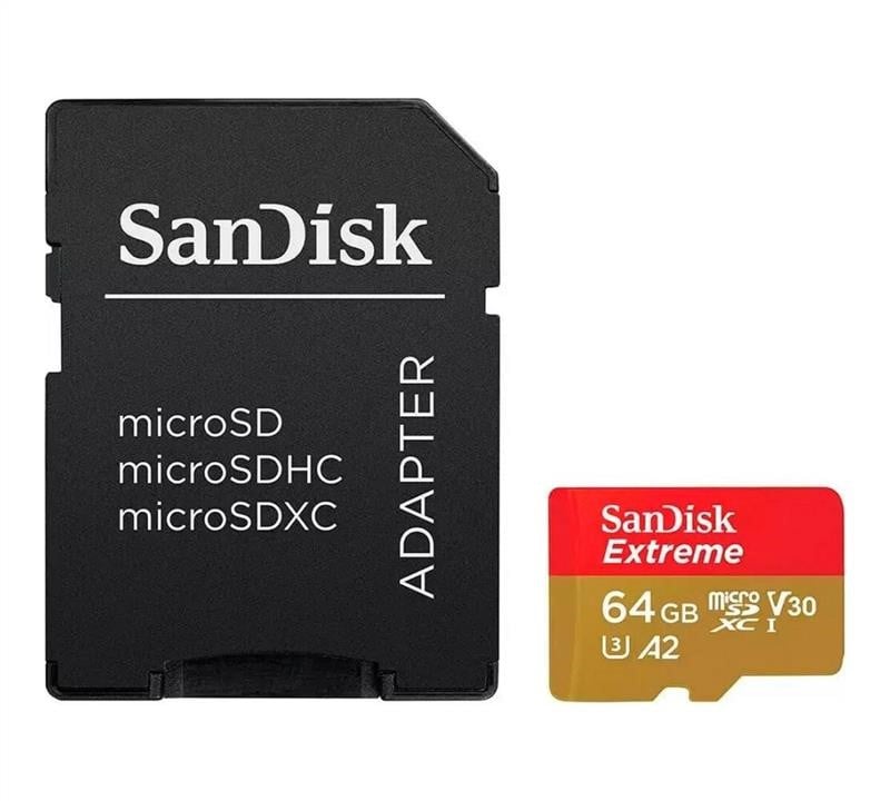 Sandisk SDSQXAH-064G-GN6AA MicroSDXC (UHS-1 U3) SanDisk Extreme For Action Cams and Drones A2 64Gb class 10 V30 (R170MB/s,W80M SDSQXAH064GGN6AA: Купити в Україні - Добра ціна на EXIST.UA!
