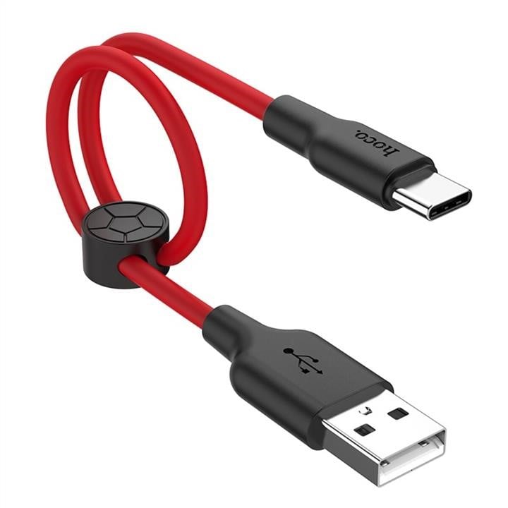Hoco 6931474712455 Кабель HOCO X21 Plus USB to Type-C 3A, 0.25m, silicone, silicone connectors, Black+Red 6931474712455: Купити в Україні - Добра ціна на EXIST.UA!