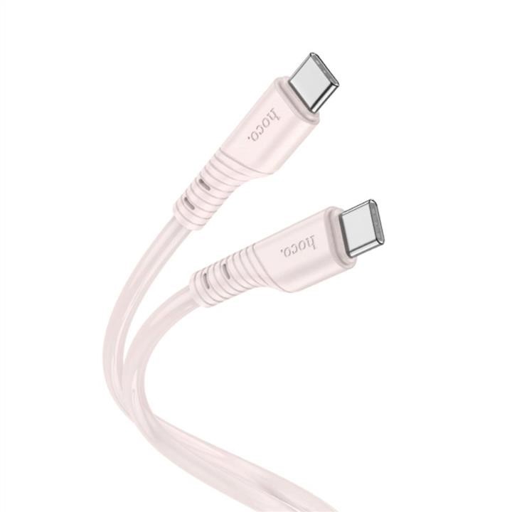 Hoco 6931474799944 Кабель HOCO X97 Crystal color 60W silicone charging data cable Type-C to Type-C light pink 6931474799944: Купити в Україні - Добра ціна на EXIST.UA!