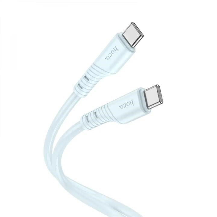 Hoco 6931474799920 Кабель HOCO X97 Crystal color 60W silicone charging data cable Type-C to Type-C light blue 6931474799920: Купити в Україні - Добра ціна на EXIST.UA!