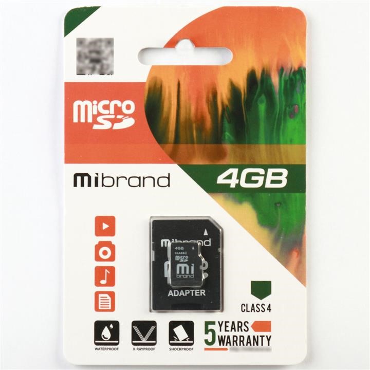 Mibrand MICDC4/4GB-A Карта microSDHC Mibrand 4Gb class 4 (adapter SD) MICDC44GBA: Купити в Україні - Добра ціна на EXIST.UA!