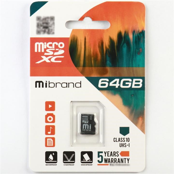Mibrand MICDXU1/64GB Карта microSDXC (UHS-1) Mibrand 64Gb class 10 MICDXU164GB: Купити в Україні - Добра ціна на EXIST.UA!
