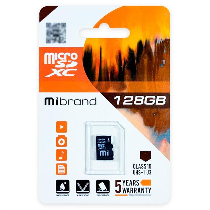 Mibrand MICDHU3/128GB Карта microSDXC (UHS-1 U3) Mibrand 128Gb class 10 MICDHU3128GB: Купити в Україні - Добра ціна на EXIST.UA!
