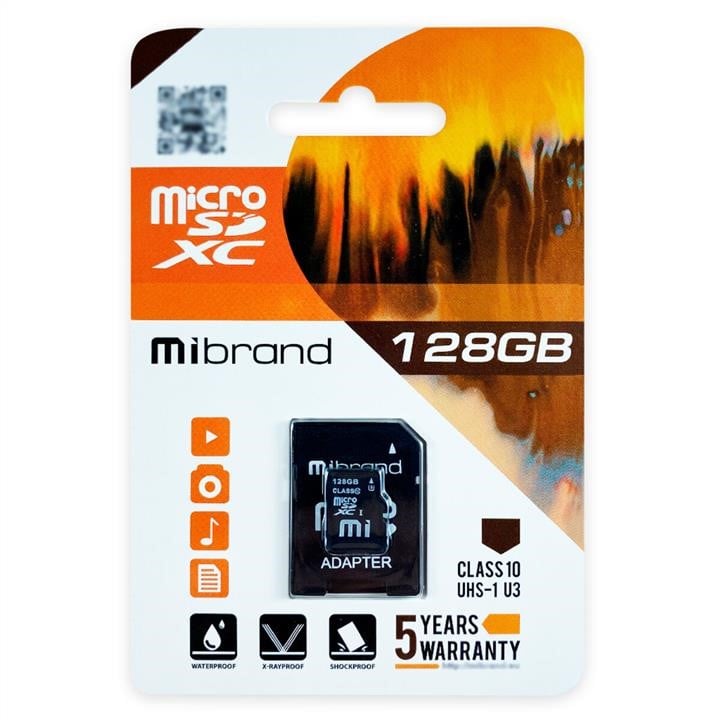 Mibrand MICDHU3/128GB-A Карта microSDXC (UHS-1 U3) Mibrand 128Gb class 10 (adapter SD) MICDHU3128GBA: Купити в Україні - Добра ціна на EXIST.UA!