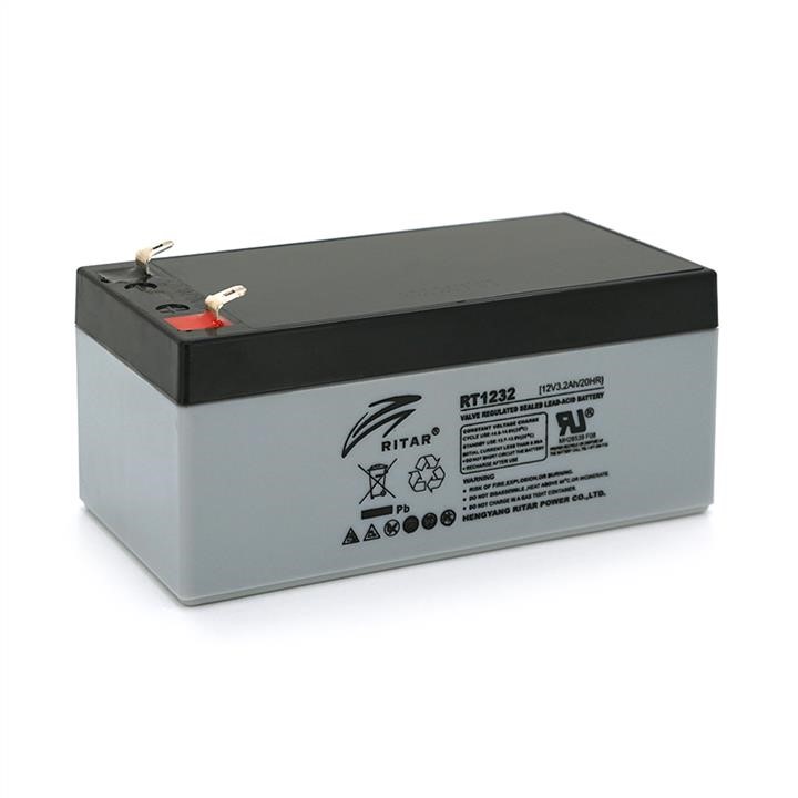 03223 Ritar Акумуляторна батарея AGM RITAR RT1232, Grey/Black Case, 12V 3.2Ah (133 х 67х 59 (63) мм) Q10
