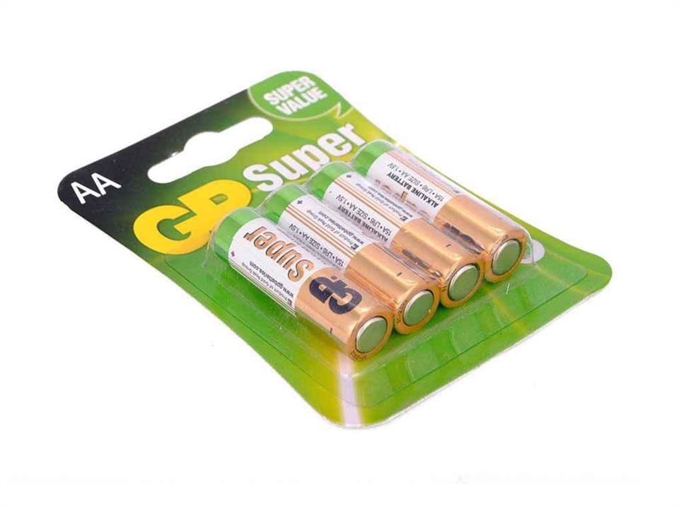GP Batteries 04626 Батарейка GP Super 15A-2UE4, лужна AA, 4 шт в блістері 04626: Купити в Україні - Добра ціна на EXIST.UA!