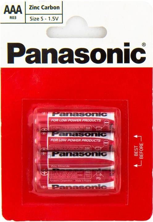 Panasonic R03REL/4BP Батарейка Red Zink AAA/LR03 BL 4 шт R03REL4BP: Купити в Україні - Добра ціна на EXIST.UA!