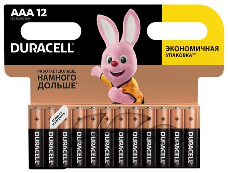 Duracell 81545432 Батарейка Duracell Basic AAA/LR03 BL, 12шт 81545432: Купити в Україні - Добра ціна на EXIST.UA!