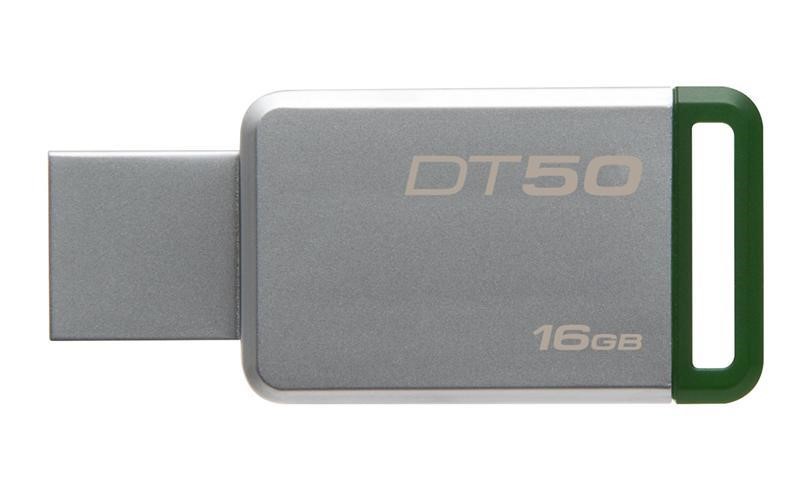 Флеш-накопичувач USB3.1 16GB Kingston DataTraveler 50 Metal &#x2F; Green (DT50 &#x2F; 16GB) Kingston DT50&#x2F;16GB