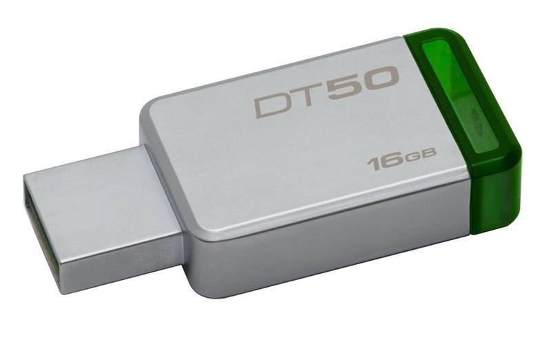 Kingston DT50/16GB Флеш-накопичувач USB3.1 16GB Kingston DataTraveler 50 Metal / Green (DT50 / 16GB) DT5016GB: Купити в Україні - Добра ціна на EXIST.UA!