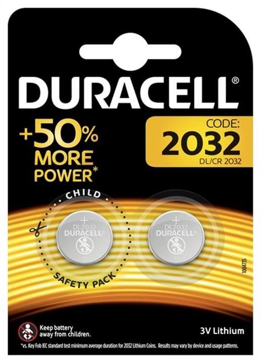 Duracell 5004349 Батарейка Duracell DL 2032 BL, 2шт 5004349: Купити в Україні - Добра ціна на EXIST.UA!