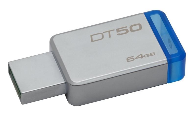 Kingston DT50/64GB Флеш-накопичувач USB3.1 64GB Kingston DataTraveler 50 Metal / Blue (DT50 / 64GB) DT5064GB: Купити в Україні - Добра ціна на EXIST.UA!